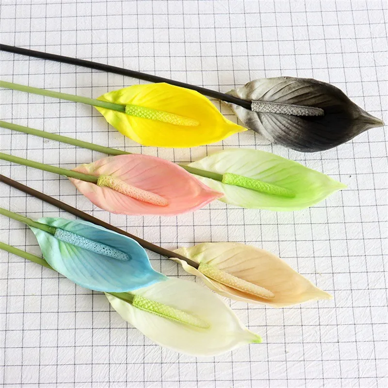 Искусственная кожа белая Ладонь антуриум аксессуары для украшения дома