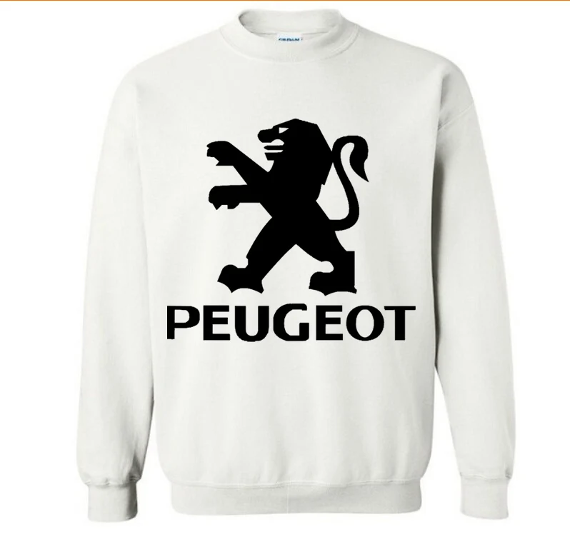 

Unisex Spring Autumn Men pullover Peugeot Car Logo Printing Solid Color sweatshirt Round neck Cotton Men pullover