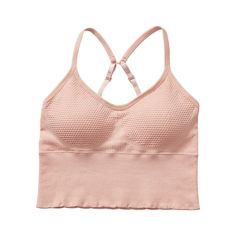 

Autumn and Winter New Sports Seamless Beauty Back Underwear Yoga Vest Sexy Student Cross Spaghetti Straps Chest Wrap