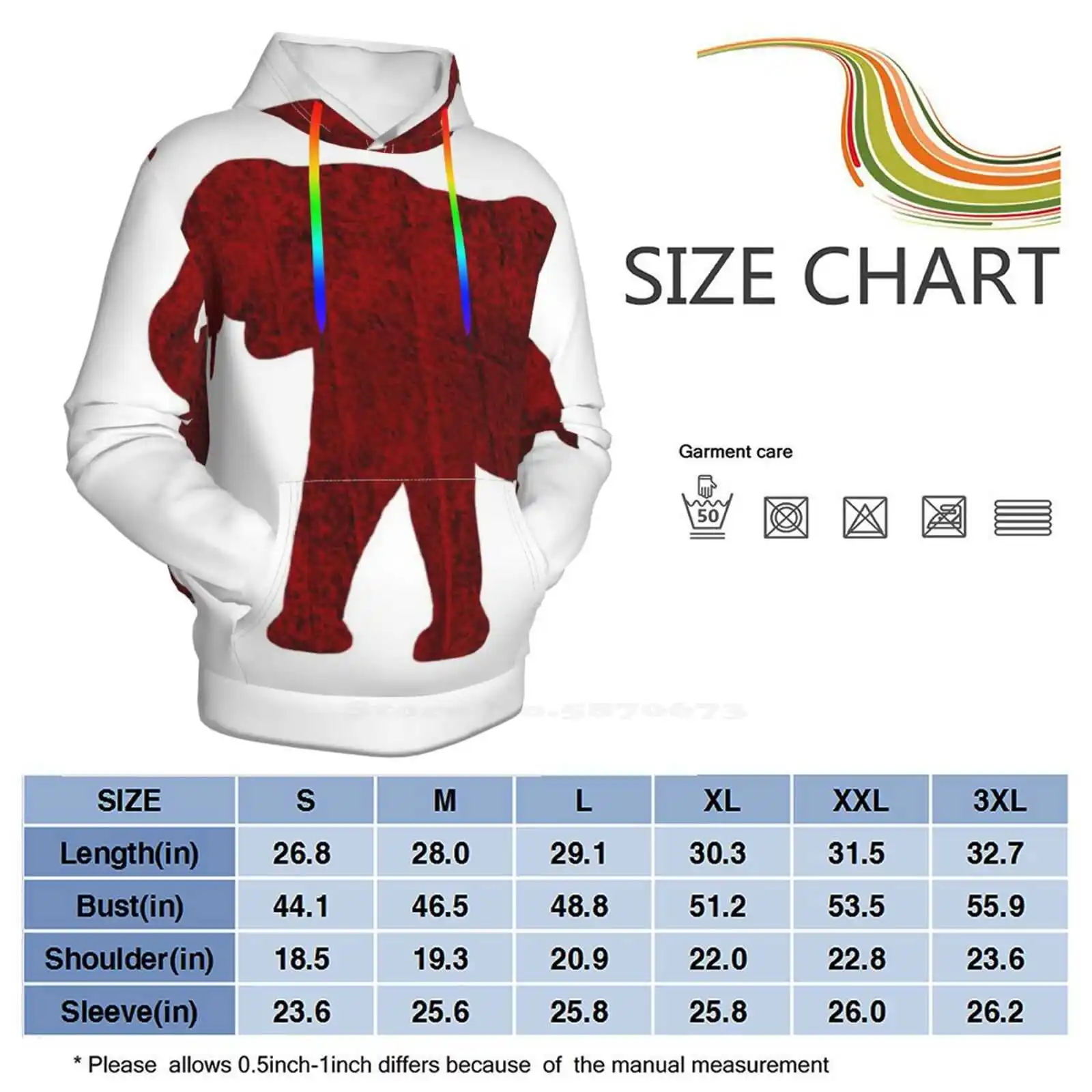 Мужские толстовки с капюшоном и 3D-принтом в виде слона красного дерева | Мужская