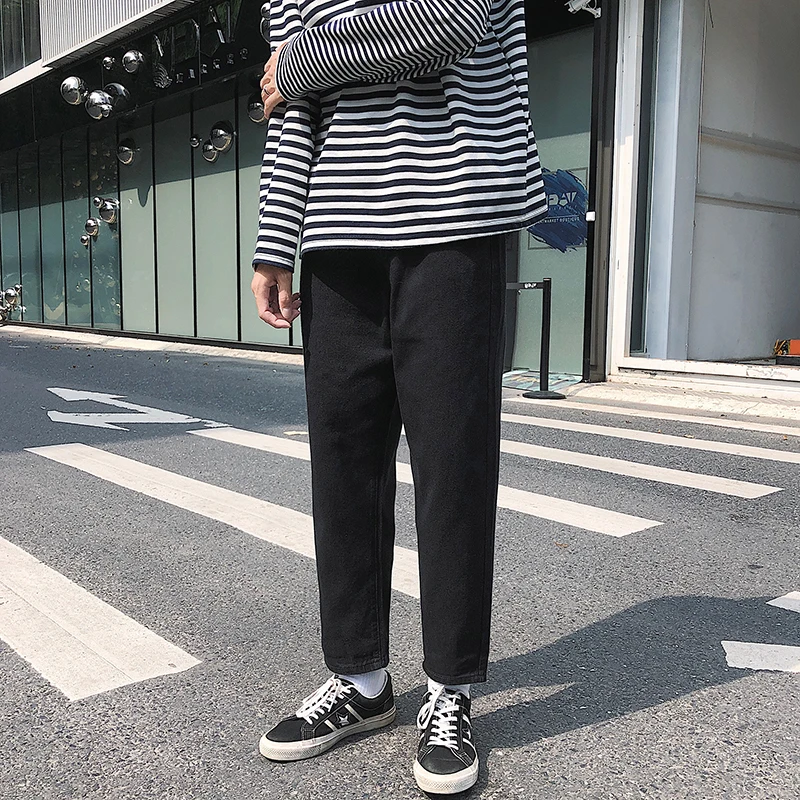 

SingleRoad Mens Straight Jeans Men 2021 Oversized Wide Leg Korean Denim Pants Japanese Streetwear Black Baggy Jeans For Men