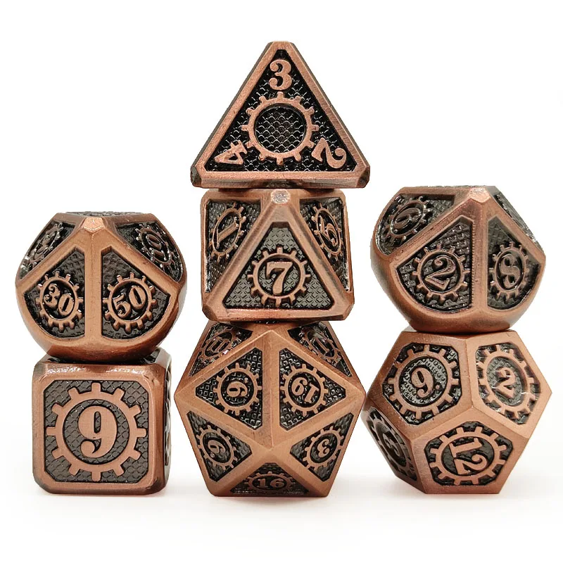 Набор металлических игральных костей 4 D6 D8 D10 D12 D20 подходит для DND ролевых игр RPG MTG