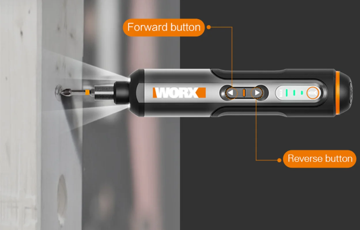 Worx 4V WX240 Smart Cordless Electric Screwdrivers USB Rechargeable Mini Electrical Screwdriver Set Handle with 26 Bit for home