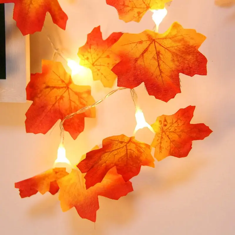 Сказочные огни искусственные осенние кленовые листья проволока медная бутылка
