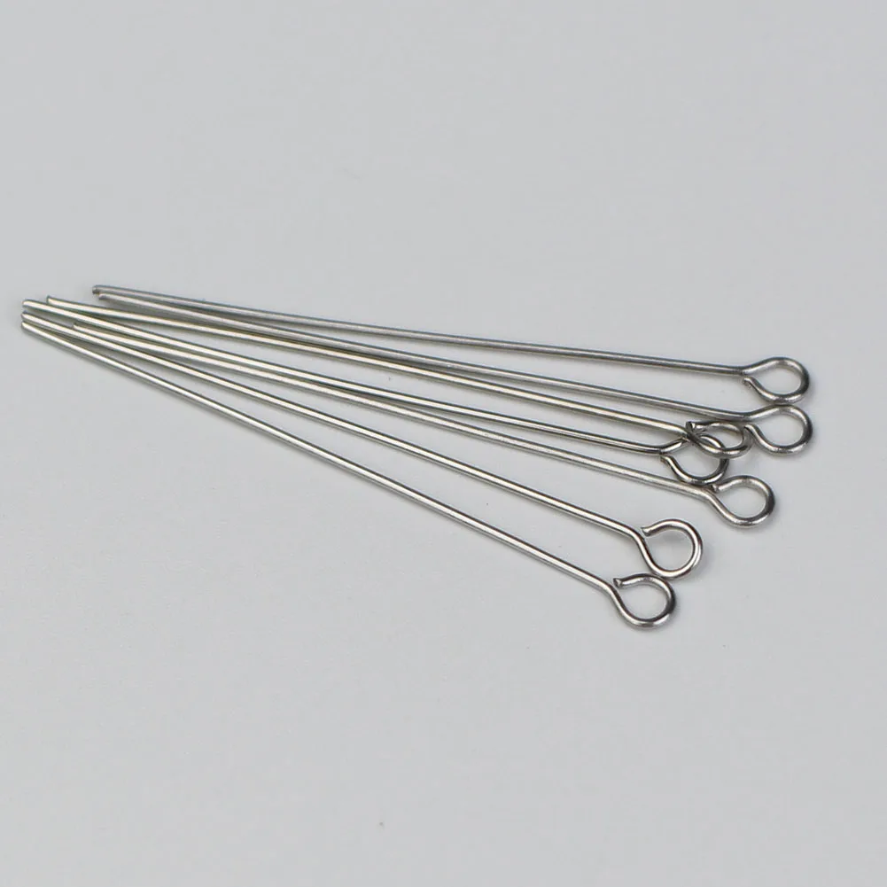 100pcs/lot 15 20 25 30 40 50 60 70mm Stainless Steel Eye Pins Head for DIY Jewelry Making Findings Supplies Accessories | Украшения и