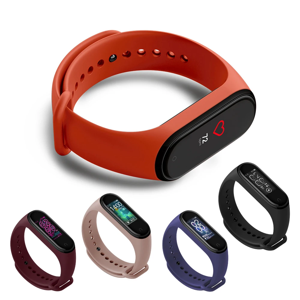 Оригинальный силиконовый браслет Xiaomi Mi Band 4 3 розовый ремешок для запястья