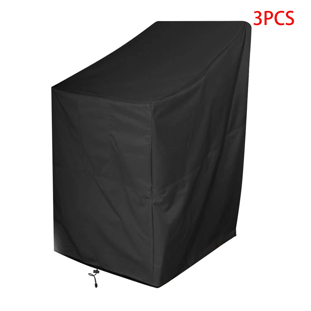 

3 Pieces Waterproof Patio Chair Cover Outdoor Garden Furniture Stackable Lounge Seat Protection Cover