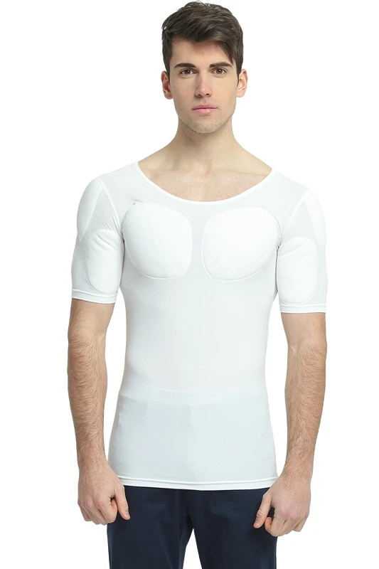 Men Pecs Muscle Enhancers UnderShirts Power Body Shaper Removalbe Pads Underwear Strong Chest Invisible Tops Soft|Корректирующее