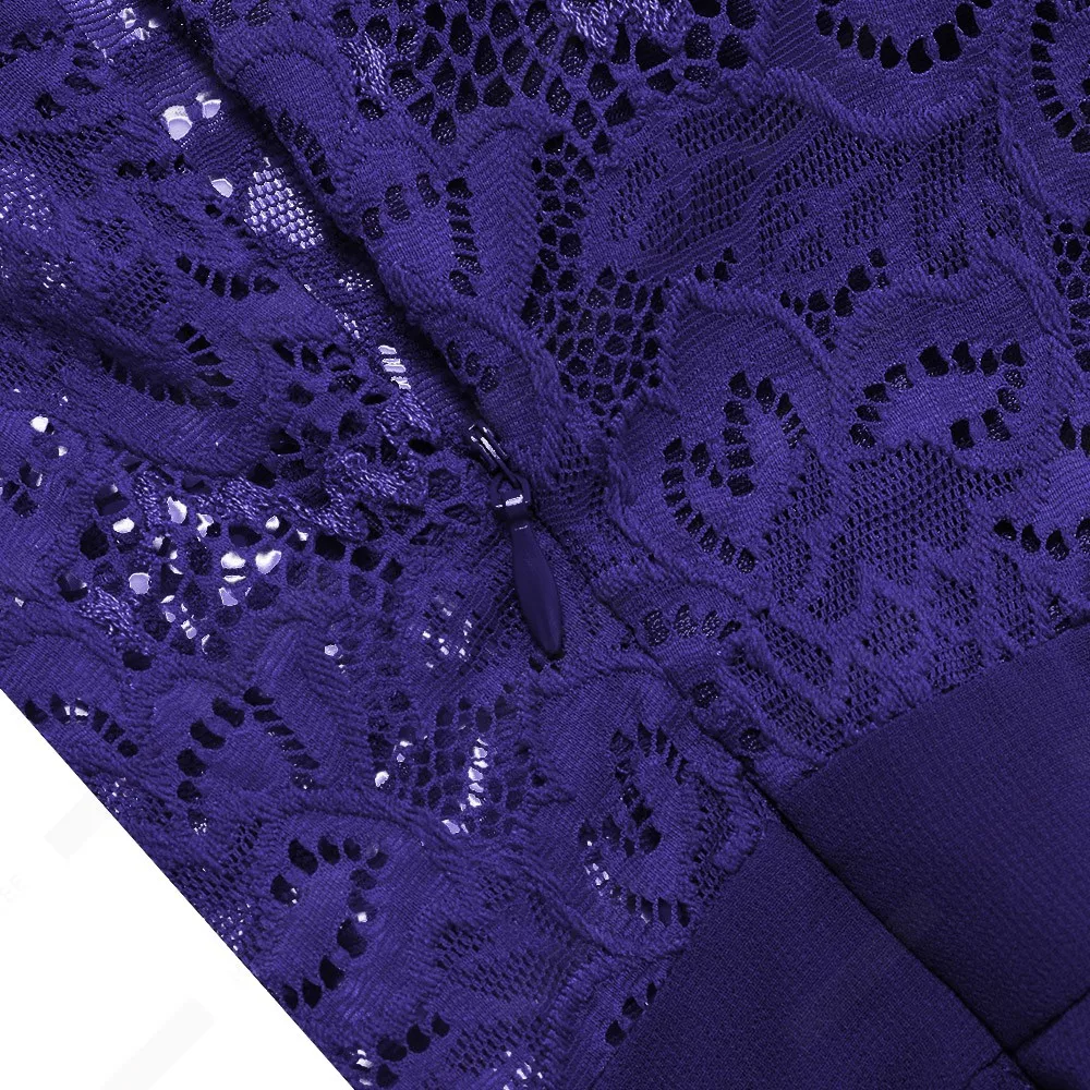 

Women Chic Floral Lace Long Party Retro Ruffle Sleeve Charming Applique Fashion Evening Dress EA024