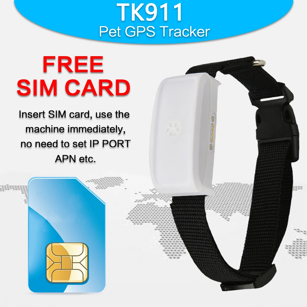 Мини TKSTAR gps wifi водонепроницаемый ошейник для собак и кошек трекер TK911 GPS + WIFI