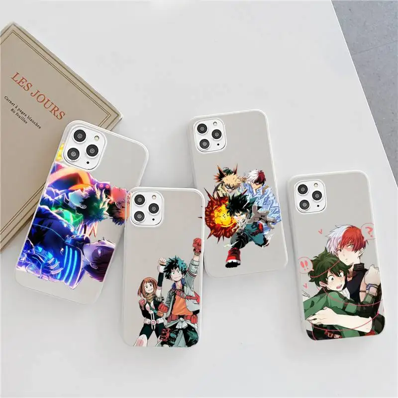 

My hero academia iphone 12 Phone Case Candy Color for iPhone 6 6S 7 8 11 12 XS X SE 2020 XR mini pro Plus MAX mobile bags