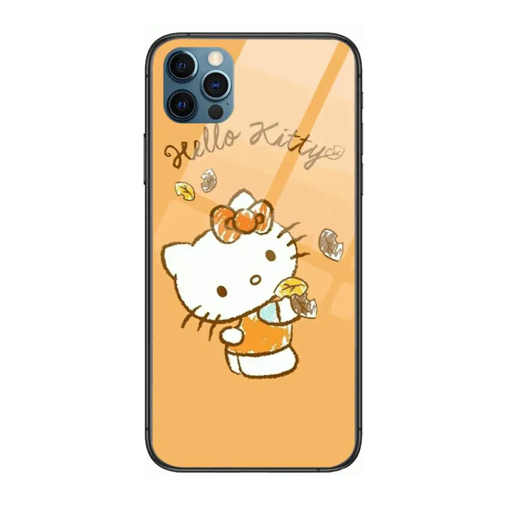 

Cute cartoon cat hello ketty Pet cat Style Phone Case cover For iphone 12 pro max 11 8 7 6 s XR PLUS X XS SE 2020 mini black
