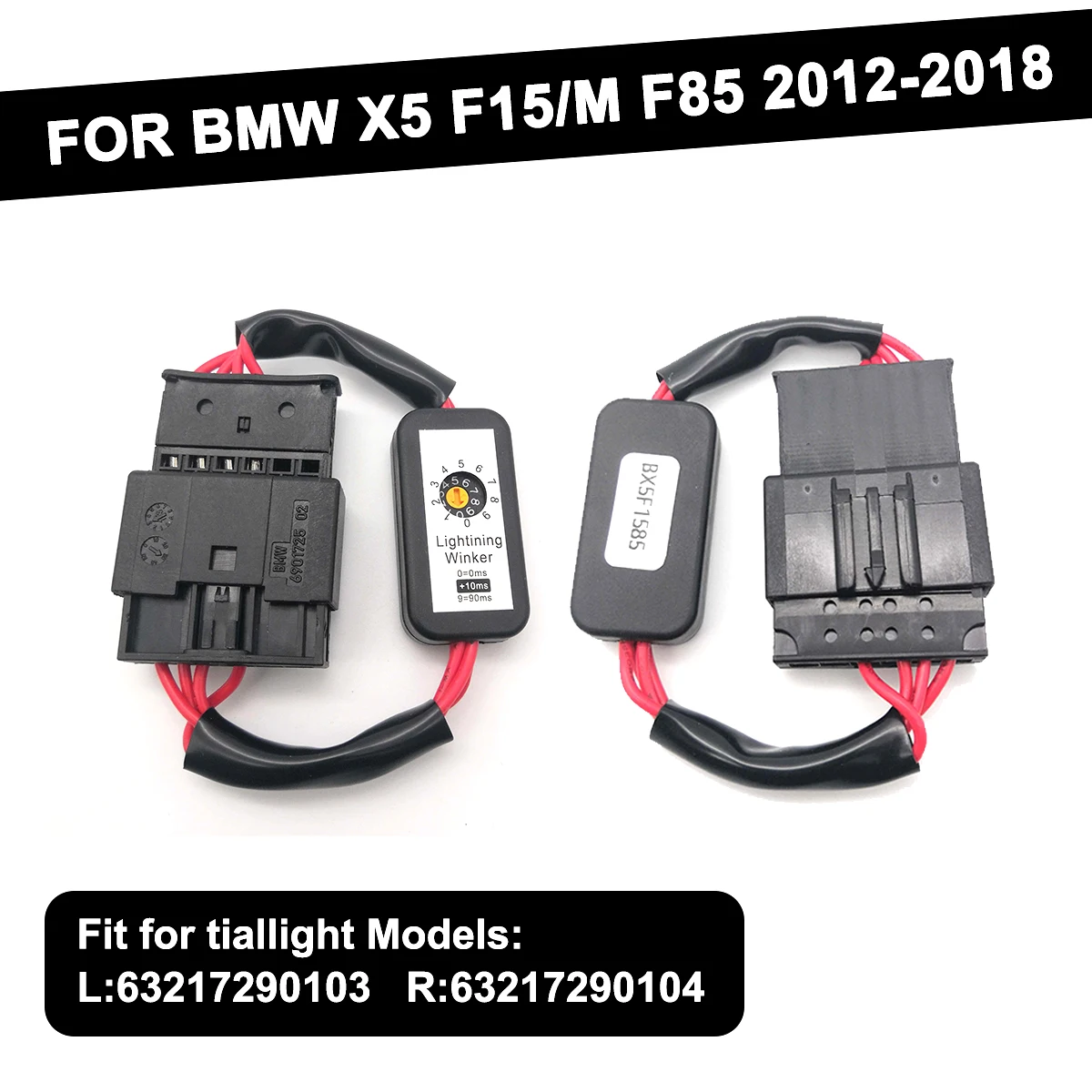 

For BMW X5 F15 M F85 2012-2018 Dynamic Turn Signal Indicator 2Pcs Black LED Taillight Add-on Module Cable Wire Harness