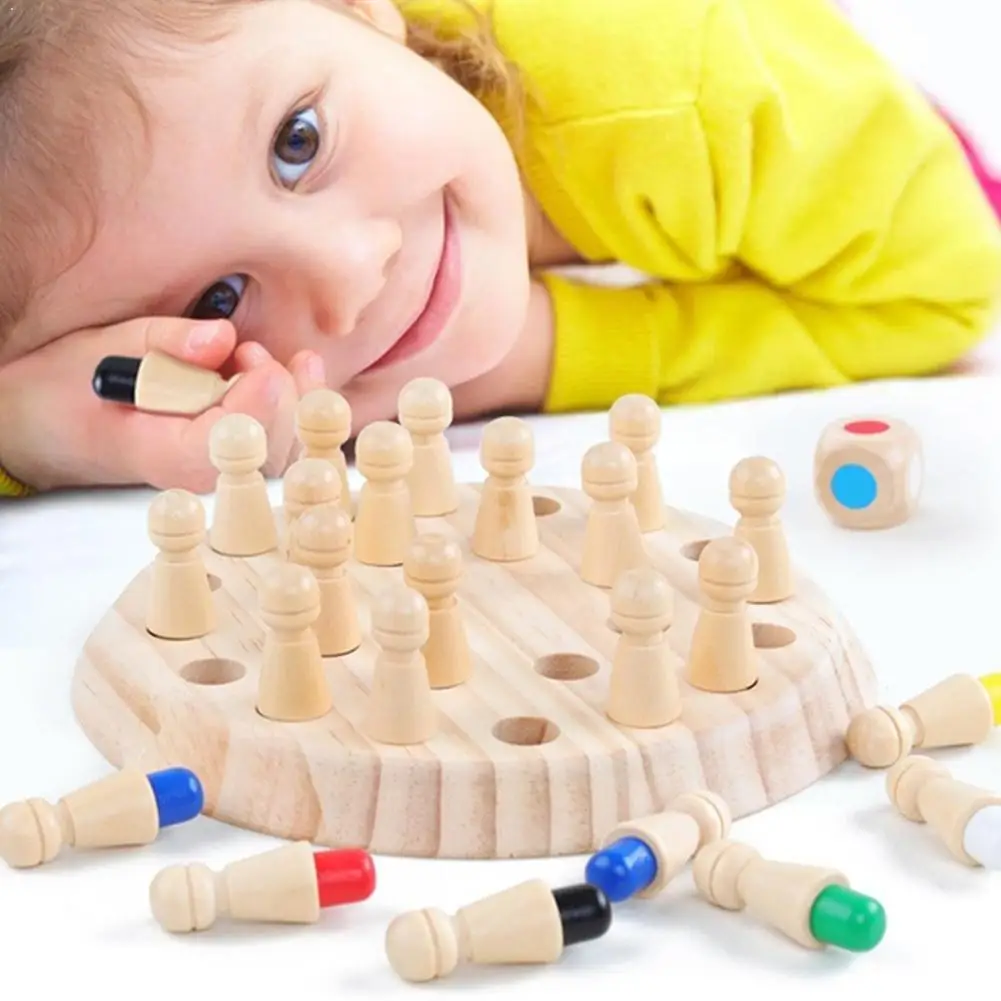 

1 Набор Монтессори деревянная память матч шахматы игра дети цвет познавательное Образование игрушка родитель-ребенок Взаимодействие памят...