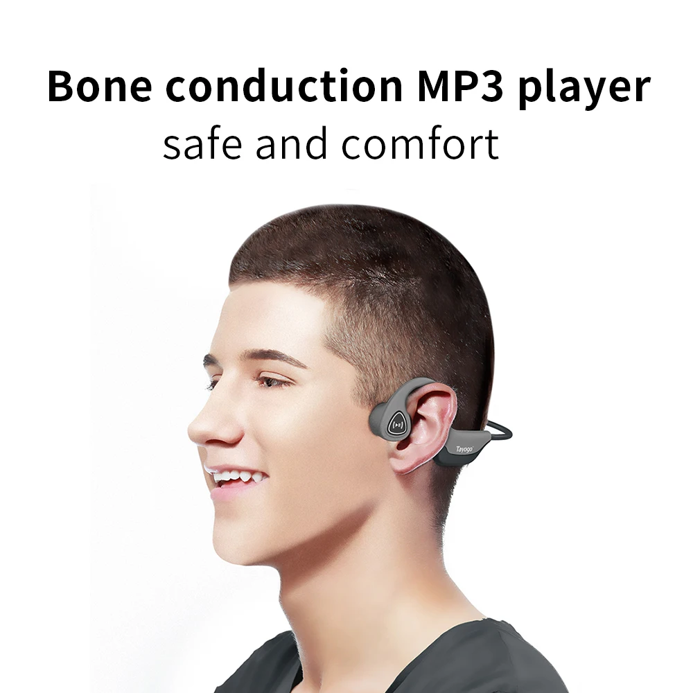 Tayogo S3 модный mp3-плеер с костной проводимостью 8 ГБ для спорта, защита от пота, ушной крючок, длинная батарея с функцией shuffle