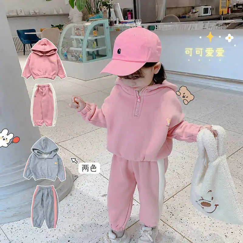 

2Pcs Children Girl's Clothing Set 2021 New Outfits Kids Baby Toddler Girls Tracksuit Sportwear Sport Suit 2 3 4 5 6 7 8 Years