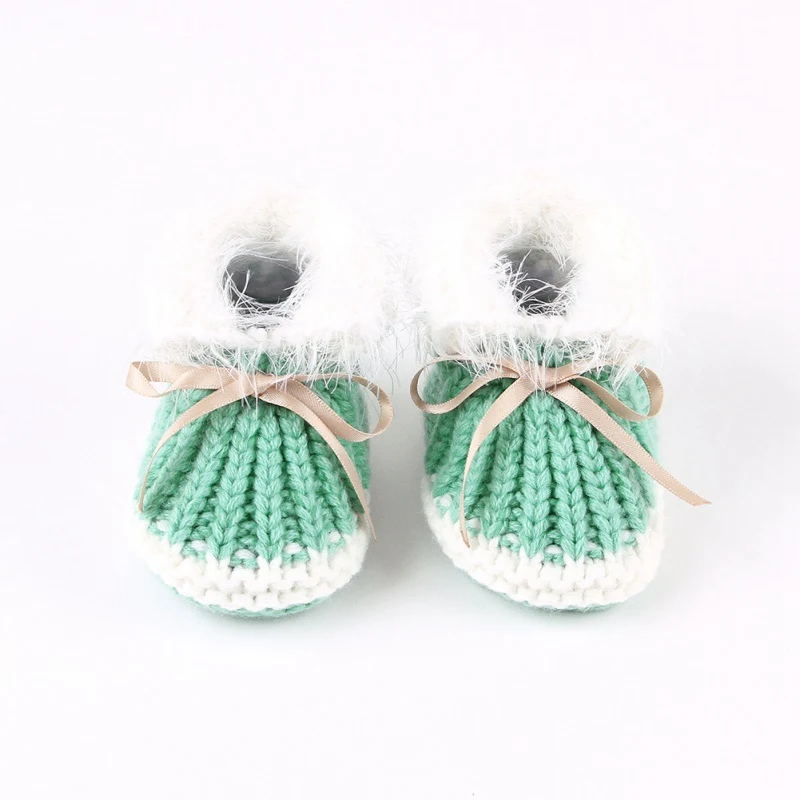 Новинка Лидер продаж милые вязаные ботинки для малышей обувь маленьких девочек и