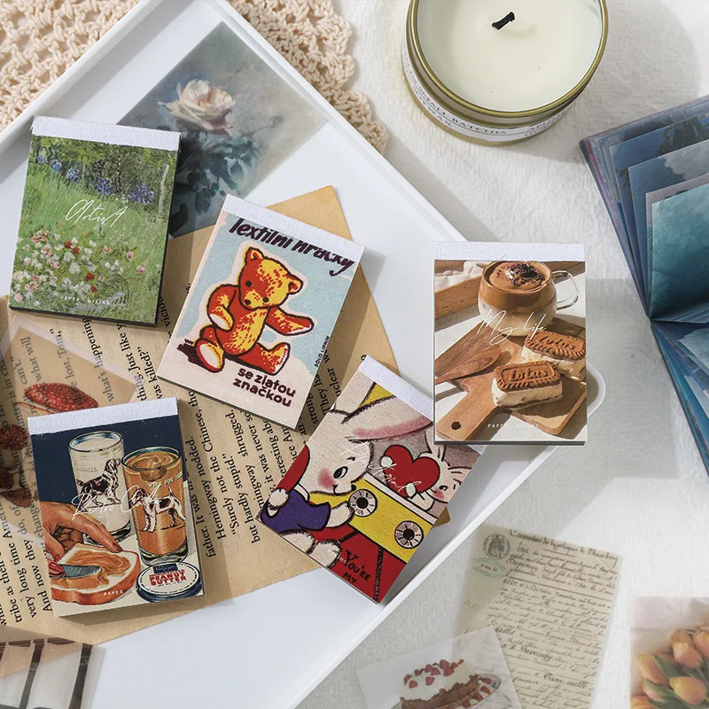 100 шт./лот блокноты для записей Стикеры в стиле ретро островная бумага