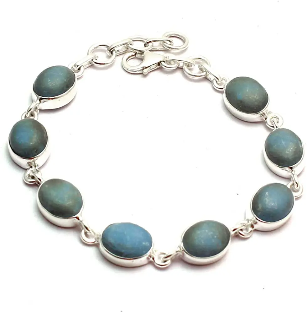 

Genuine Owyhee Opal Bracelet 925 Sterling Silver, 19.5 cm, GRPB0392