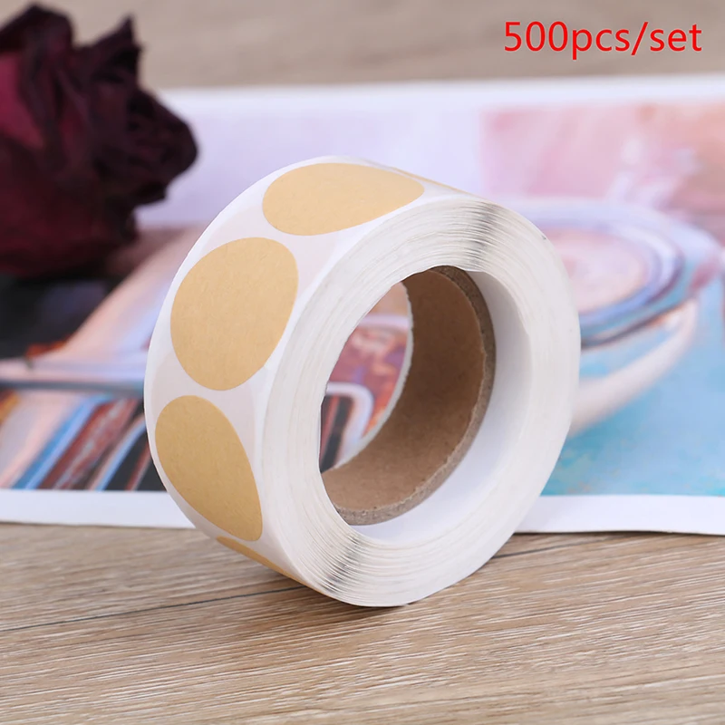 

500pcs/set Kraft Paper Sticker Labes Scrapbooking Blank Cowhide Sticker Sealing Sticker For Package Stationery Write A Letter
