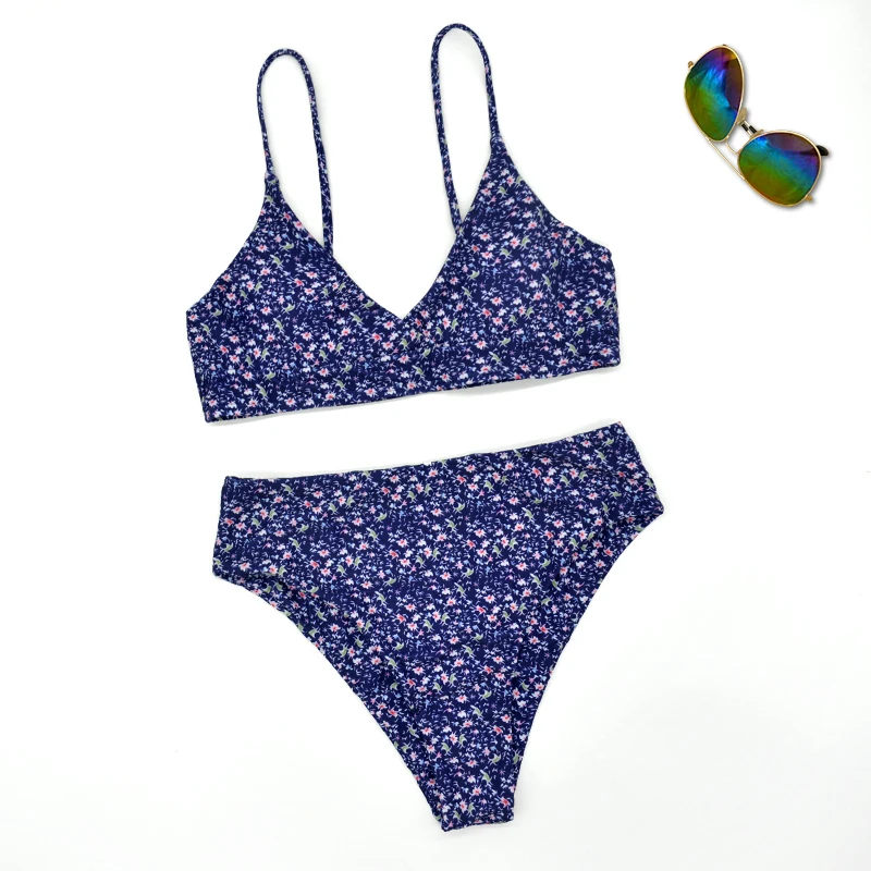 

Женское бикини с завышенной талией, желтого, красного, синего цветов