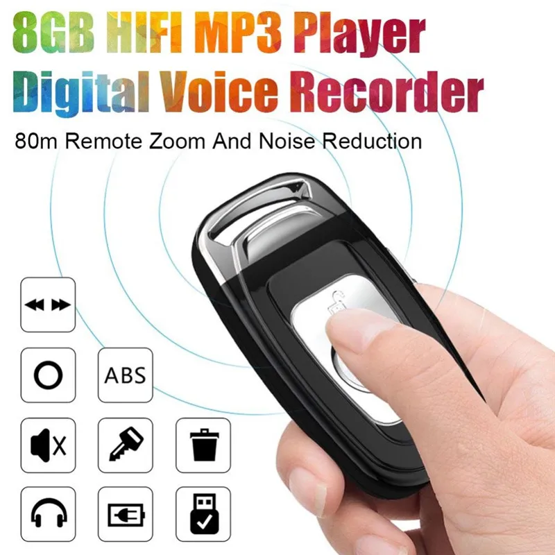 

QZT Mini Voice Recorder Small Car Key Digital Audio Recorder Mini Dictaphone Micro MP3 Player USB Voice Recorders Flash Driver
