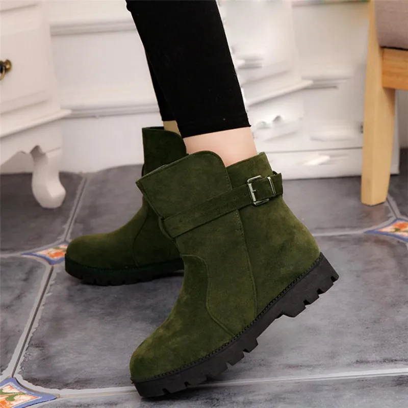 

Women Warm Snow Ankle Boots Buckle Match Solid Martin Boots Shoes High Quality Girls Hot Sale Winter Boots edf56