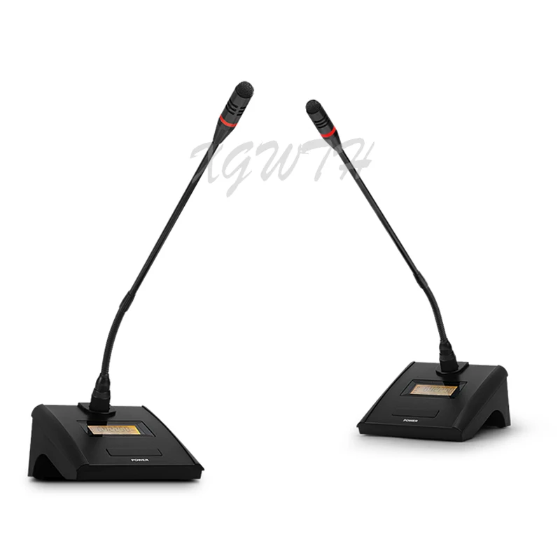 구매 UHF-4 테이블 무선 구즈넥 마이크 시스템, 오디오 콘덴서 마이크, 디지털 회의실 마이크 세트, 안테나 수신기 4 개 포함