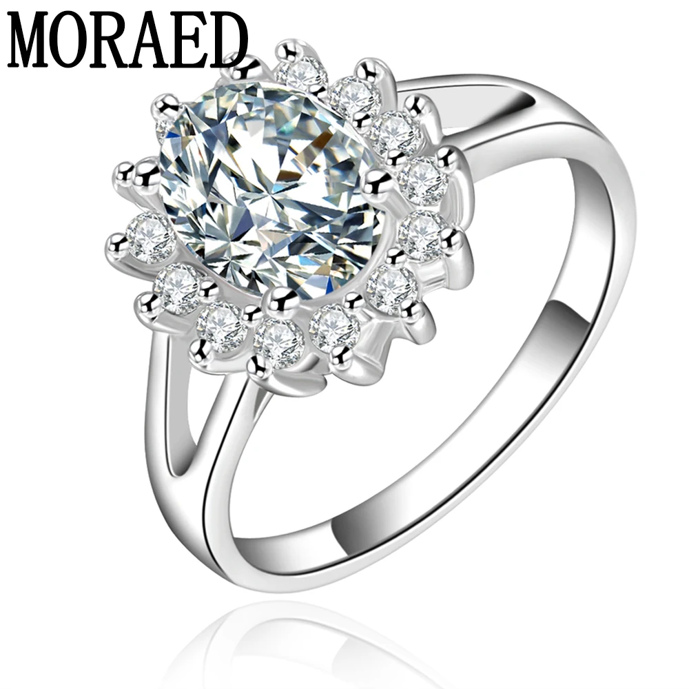 Кольцо женское из серебра 925 пробы с кристаллами и фианитом | Украшения