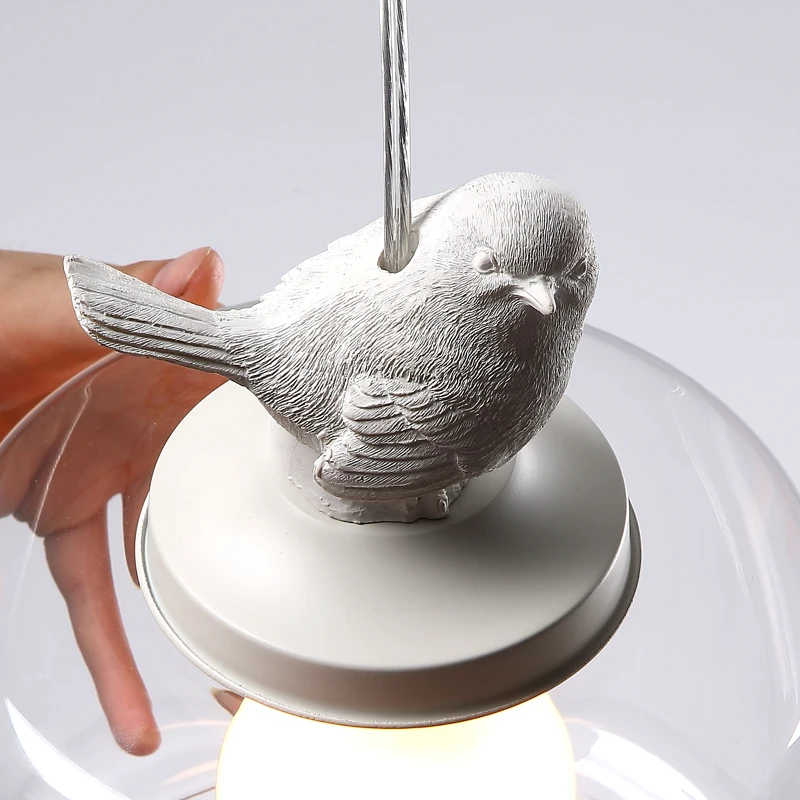 

Modern retro Creative art Glass Pendant Lights personality bird lamp Cafe restaurant den bar Lighting MJ1125