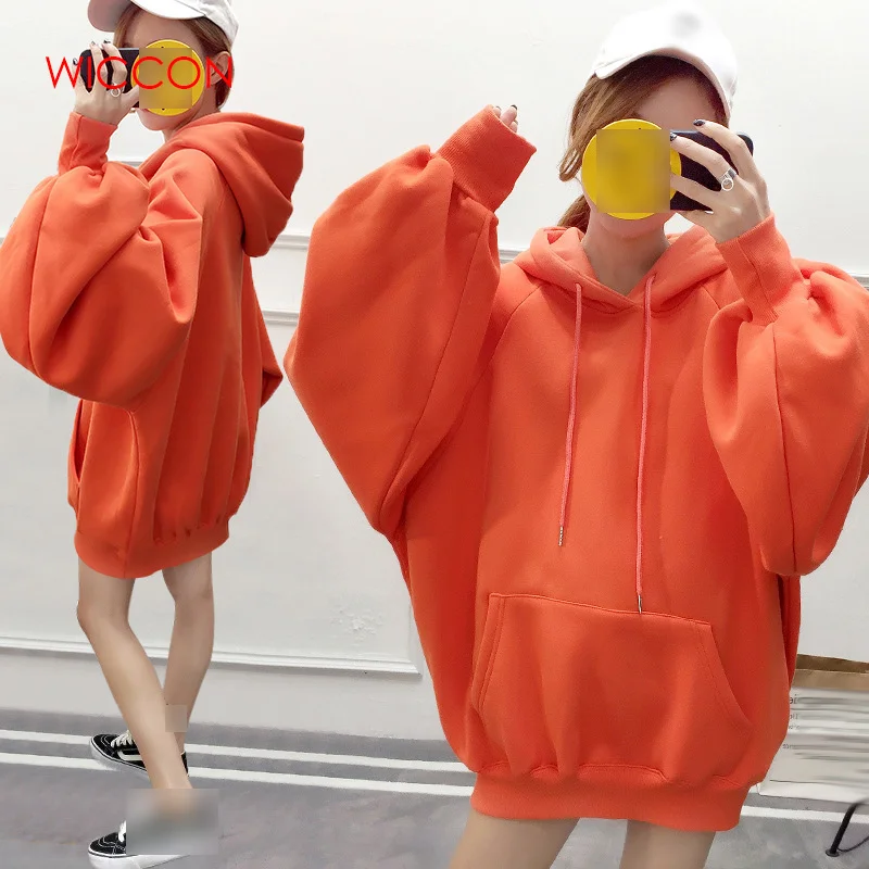 Женская толстовка с капюшоном круглым вырезом и длинным рукавом | одежда