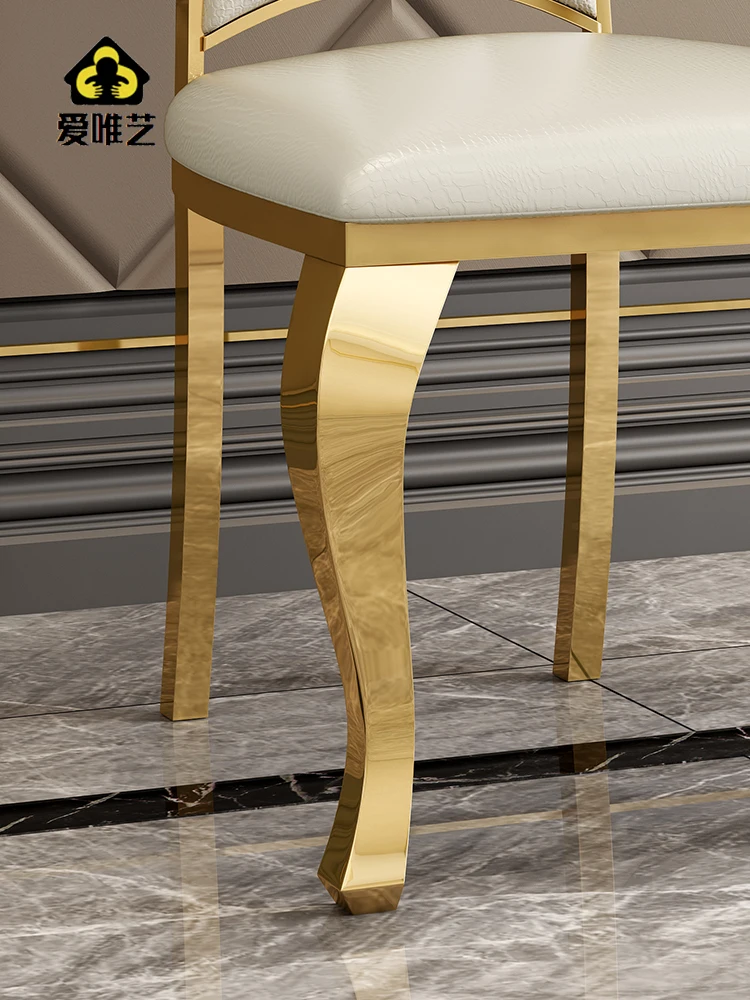 Обеденный стул из нержавеющей стали для отеля роскошная модная металлическая