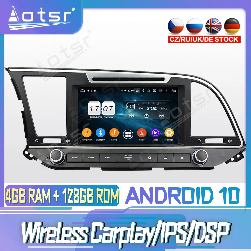 

Android 10 PX6 128G для Hyundai Elantra 2016 2017 2018DVD GPS навигация Авто Радио стерео видео мультимедиа плеер головное устройство 2din