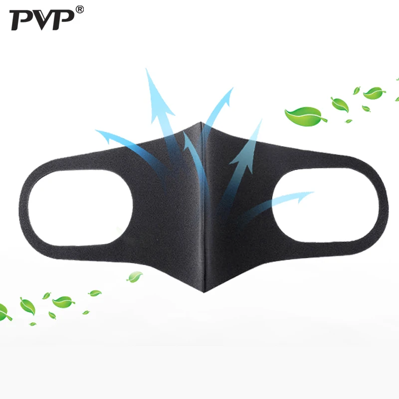PVP 3 шт. черная маска для рта дышащая унисекс Губка Маска для лица многоразовые анти-загрязнения маска для лица Ветрозащитная маска для рта