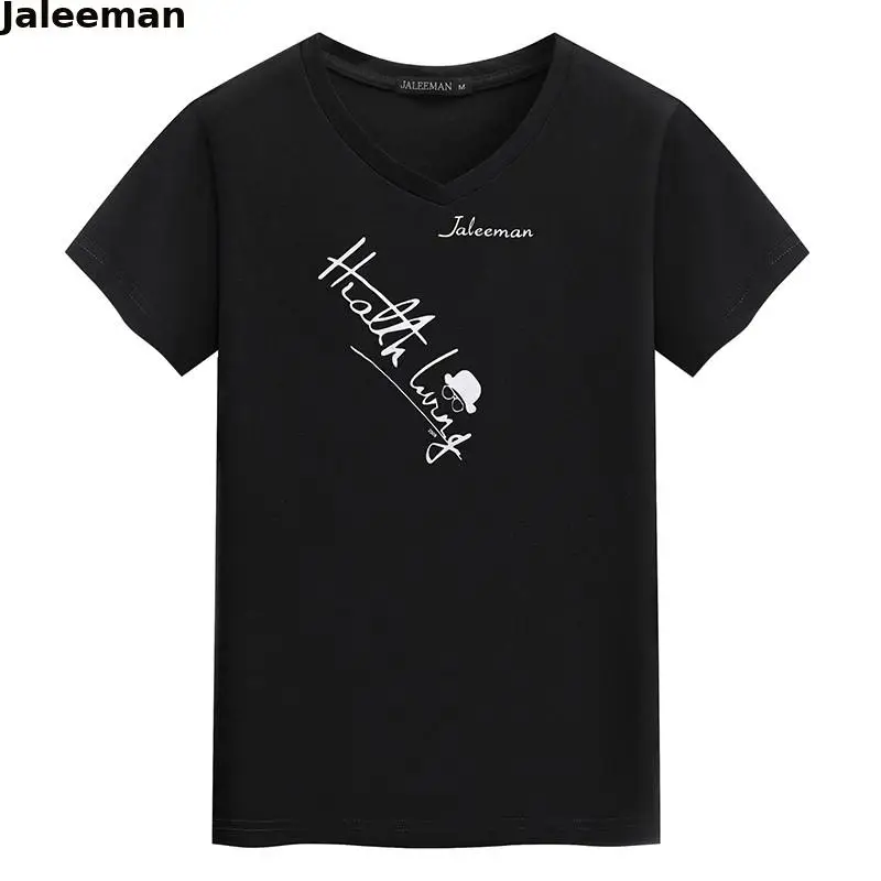 

JALEEMAN 2021 summer new oblique hat T-shirt men's casual v-neck short-sleeved brand T-shirt men's breathable