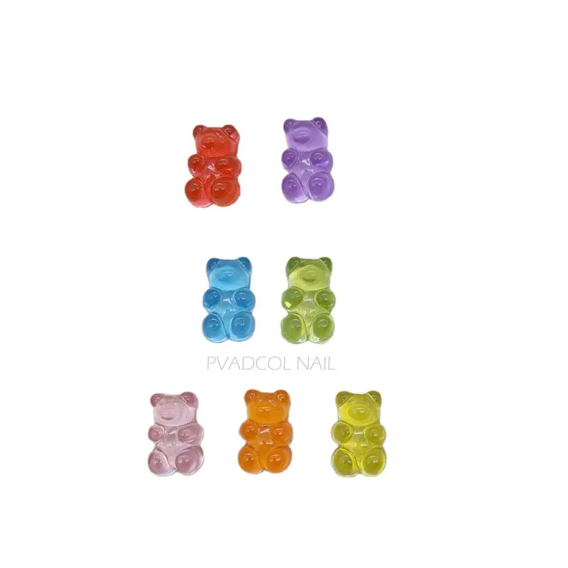Гелевые клейкие медвежьи ногти Роскошные 3D украшение ногтя стразами для