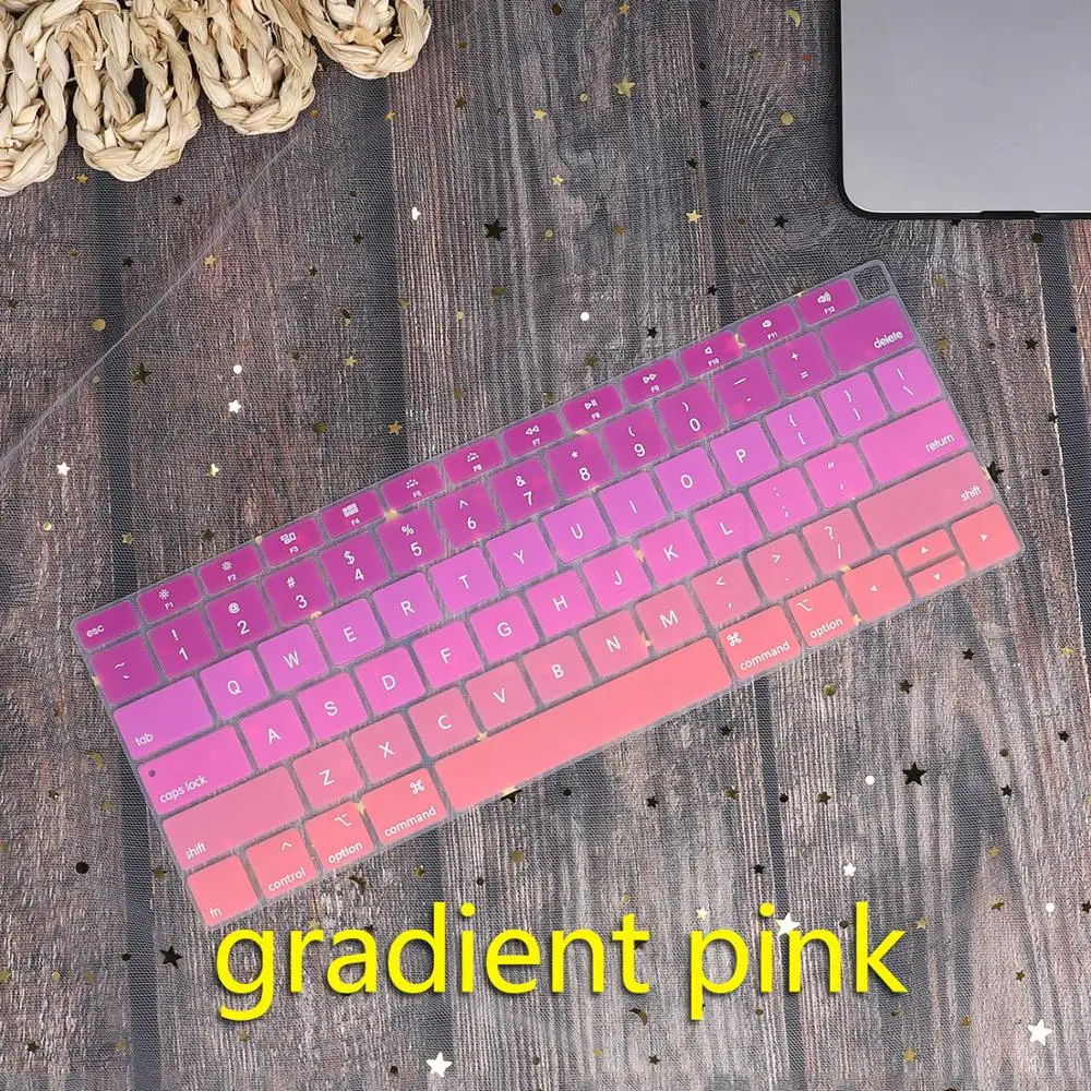 Английская Водонепроницаемая Пылезащитная крышка клавиатуры для Macbook Air 13 A1932 Touch ID градиентный цвет американская Защита клавиатуры