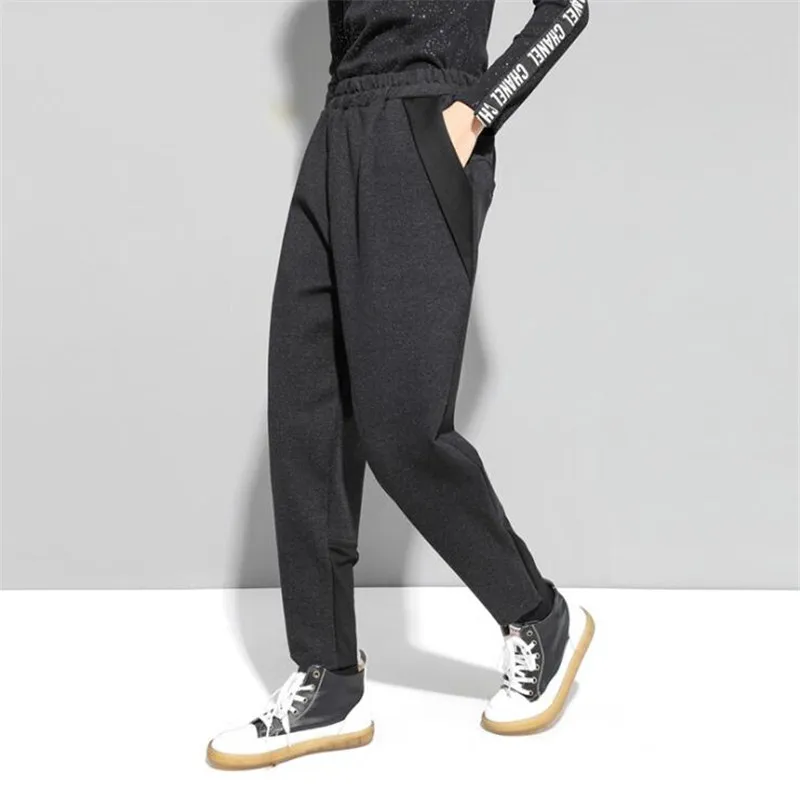 Осенне-зимние теплые хлопковые модные женские брюки растягивающиеся с