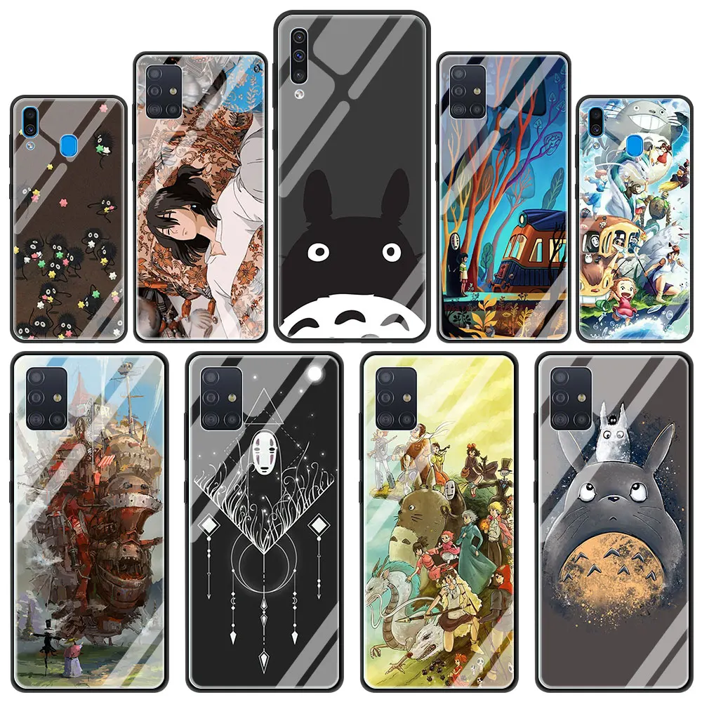 

Anime Totoro Spirited Away Glass Phone Case for Samsung Galaxy A51 A71 5G A50 A70 A31 A21s M31 A30 A91 A41 M51 M30s A40 Cover