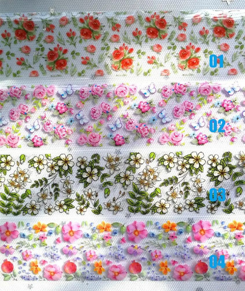 HobbyLane модные 3D Цветочные наклейки для ногтей набор украшения переводная фольга