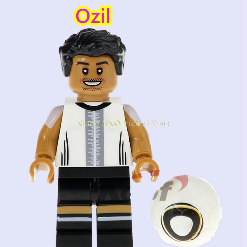 Ozil Football Player Cristiano Ronaldo Neymar Beckham Kobe Bryant Messi Pogba Modric Labron James Toys For Children Building Blocks - Цвет: Ozil