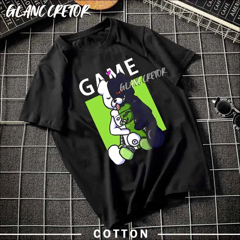 Футболка мужская хлопковая с коротким рукавом эстетичная японская рубашка Аниме