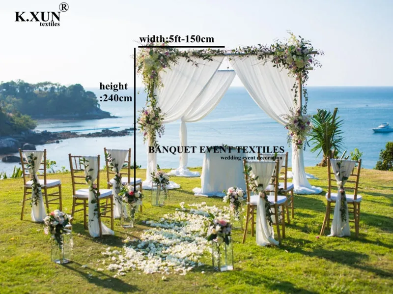 

Hot Sale 1.5x2.4m Backdrop Curtain Out Door Wedding Drapery Ice Silk Stage Background Wedding Wall Event Party Decoration