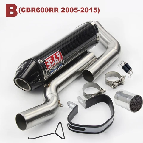 Для Honda CBR600RR F5 2003 2004 2005-2015 CBR1000RR 2004-2007, выхлопная средняя труба, глушитель из углеродного волокна, катализатор для дБ
