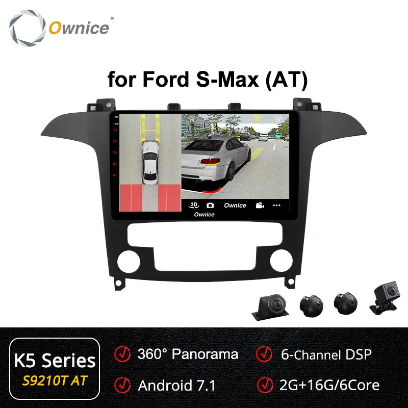 S9210-2 K5 Ownice k3 k5 k6 4G LTE DSP Android 9,0 8 ядерный Радио стерео для Ford S-Max 2007 2008 автомобильный DVD gps Navi плеер 360 панорама оптический - Цвет: S9210-2 K5