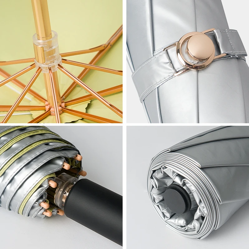 

Double titanium silver sunshade double sun protection super UV protection folding sunny and rainy dual use UPF50 +