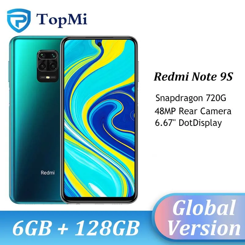 2020 в наличии Xiaomi Redmi Note 9S 6 ГБ ОЗУ 128 ROM Смартфон Snapdragon 720G 48MP Автомобильная камера