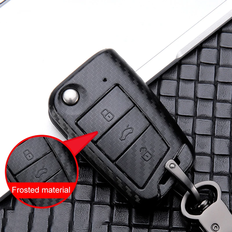 

Car Key Case Cover For VW Polo Tiguan Passat B6 B7 Golf 5 6 7 mk7 Bora Jetta Skoda Fabia Octavia 3 A7 Kodiaq Seat Ibiza Leon FR