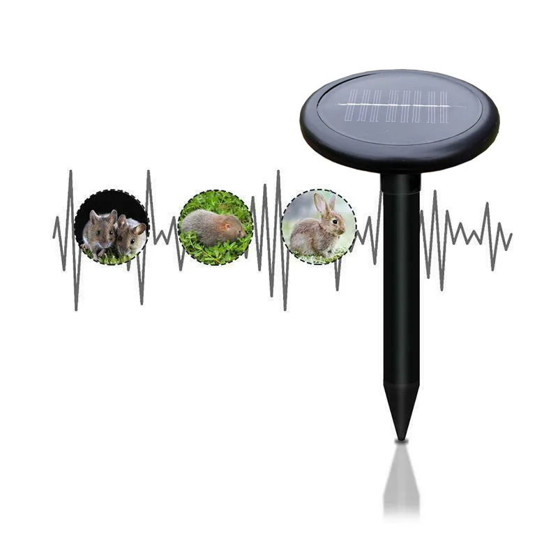 

2PCS Solar Power Ultrasonic Gopher Repeller Vole Chaser Humane Rodent Repellent For Outdoor Farm Garden