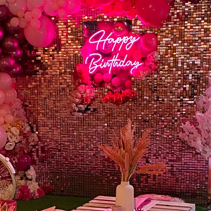 

Custom Neon Sign Happy Birthday Neon Sign Acrylic Flex Led Custom Cool White light Room Decor Sign